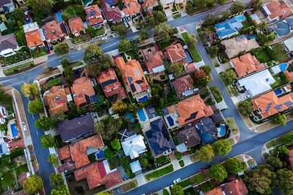 top view photo of houses