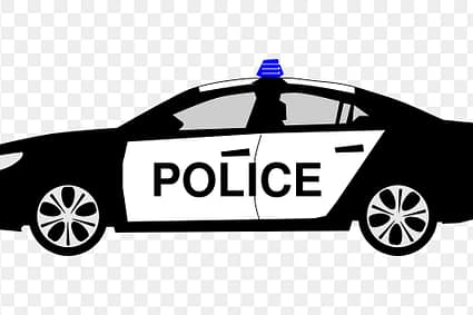 Png police car clipart, transparent