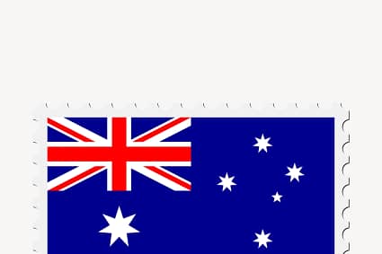 Australia flag collage element, postage