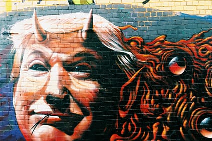 Donald Trump with horns wall mural
