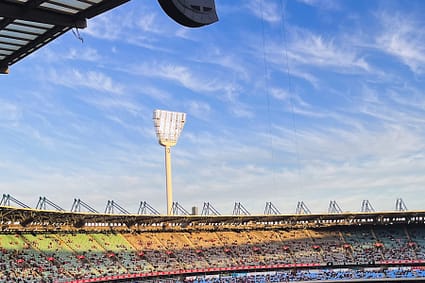a large stadium filled with lots of people